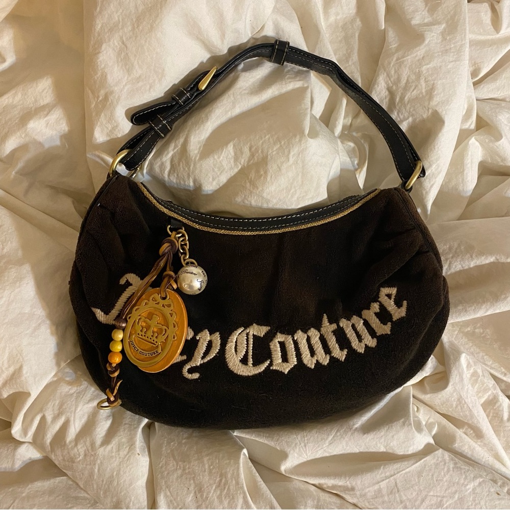 Brown boho terry cloth juicy couture bag